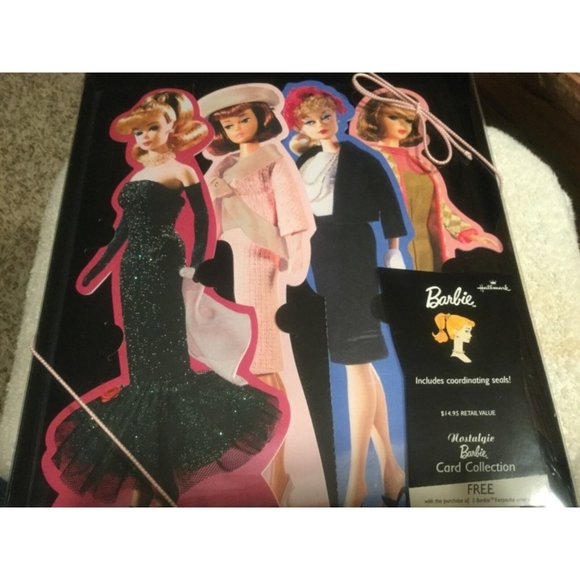 Barbie Nostalgic Cards Hallmark Collection NIB 4 cards/envelopes/seals 2003 - Picture 3 of 7